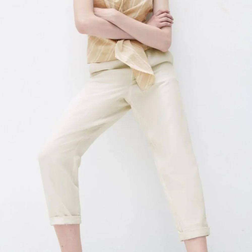 Cream Zara Linen Blend Pants (NWT)